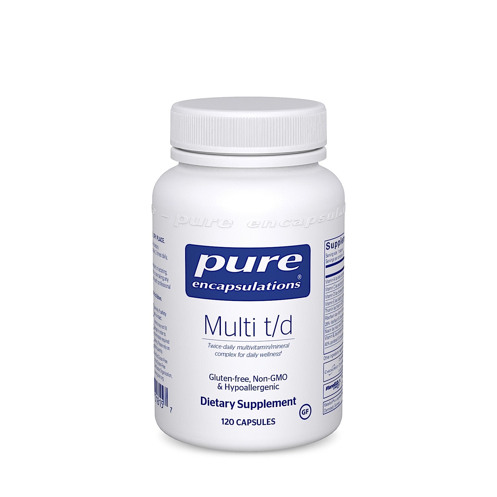 Pure Encapsulations, Multi T/D, 120 Capsules UPC 766298018157 | HiLife Vitamins